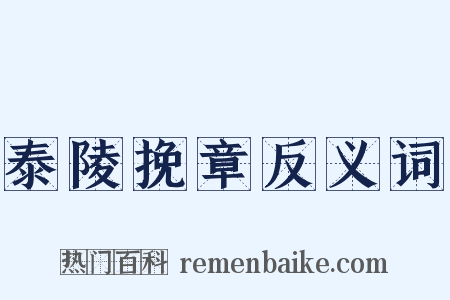 泰陵挽章反义词是什么意思的图片